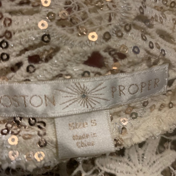 Peachy draping top w/ sequined ivory cardigan - Picture 4 of 5